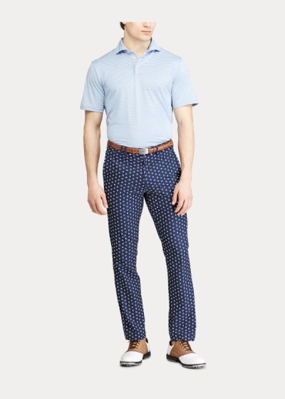 Pantalones Ralph Lauren Hombre Azul Marino / Blancos - Tailored Fit Stretch - YAMGB8534